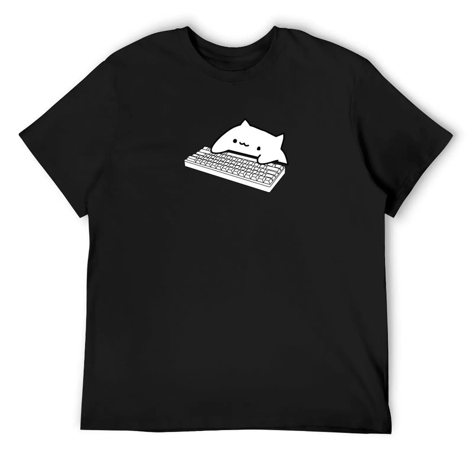 Bongo Cat Mechanical Keyboard T-Shirt korean fashion vintage clothes shirts graphic tee shirts men