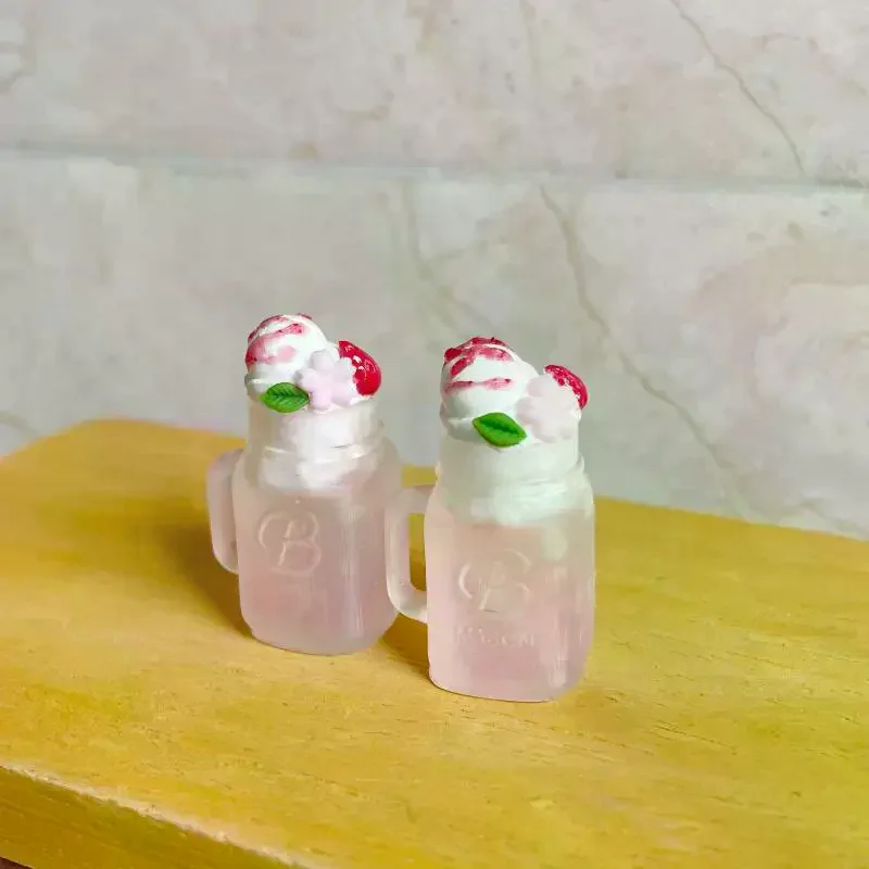 Para boneca acessórios sobremesa loja decoração crianças presente 1 pçs casa de bonecas em miniatura sorvete simulação bebida gelo modelo brinquedo