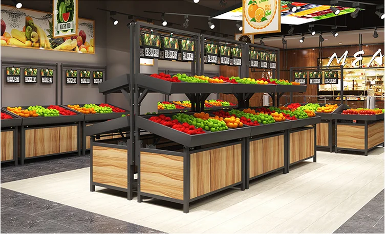 Supermarket fruit shelf, vegetable display shelf, island cabinet, fresh platform, vegetable and fruit cabinet, vegetable shelf