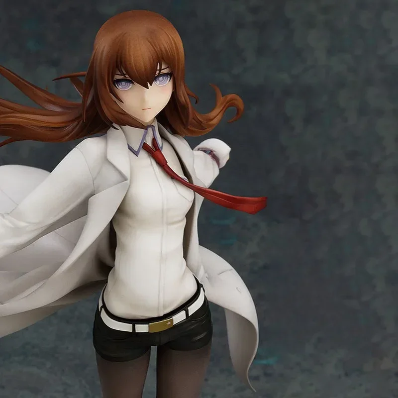 21cm Steins Gate Anime Figures Makise Kurisu Assistant in white Kawaii PVC Model Doll Peripherals Small Action Figures Gift Toys