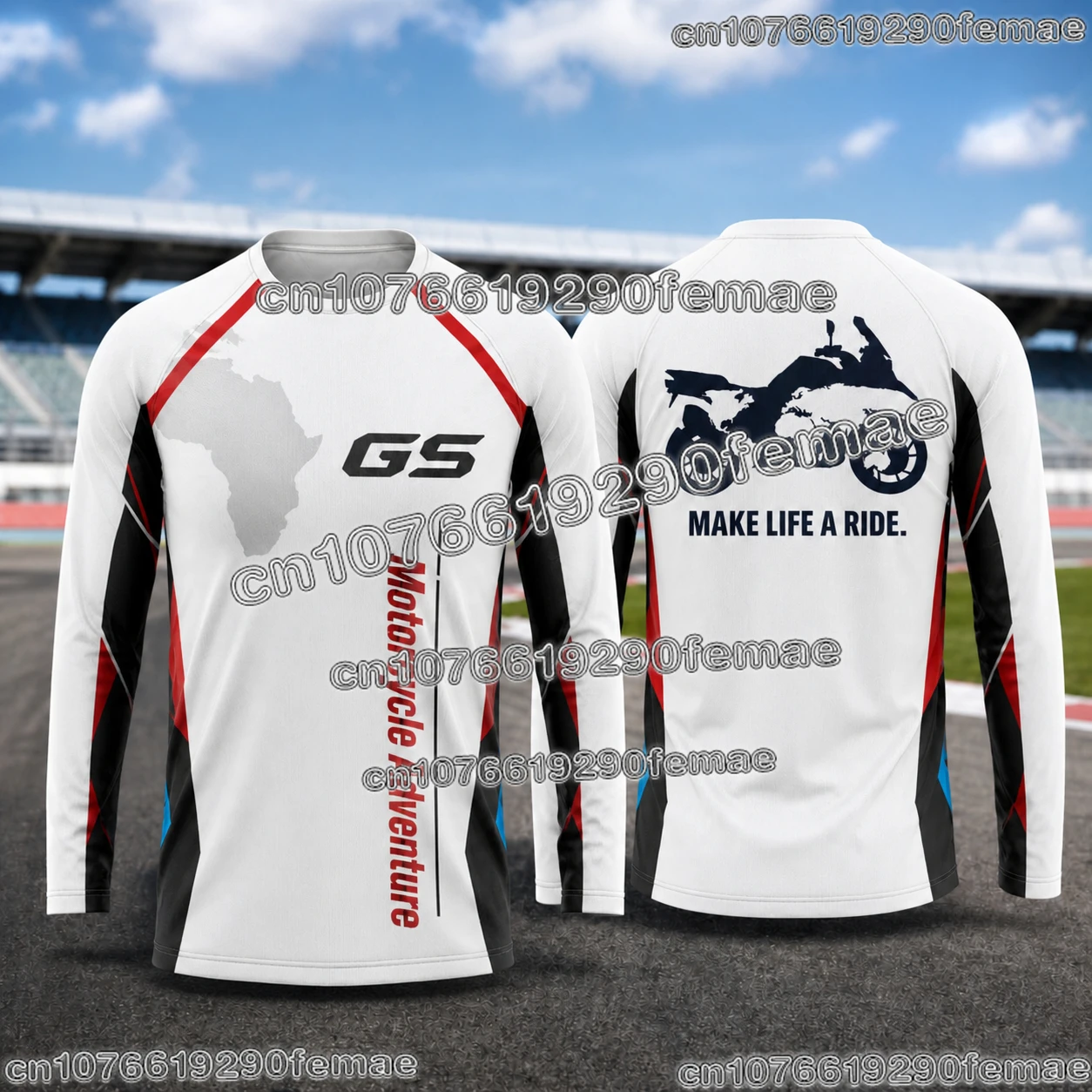 GS Adventure Motorrad Komfortables Langarm-Motorrad-T-Shirt Outdoor Freizeit-Oberteil für Motorrad-Reiseabenteuer