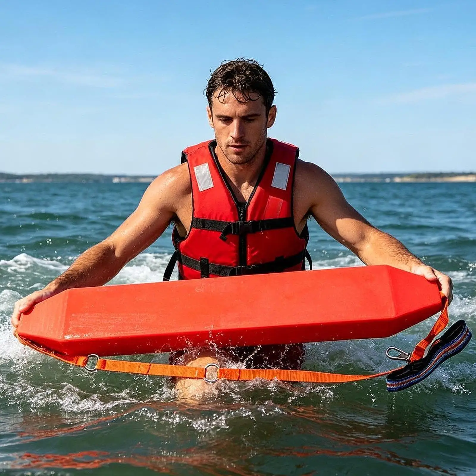 

EVA Lifeguard Tube, Portable 38.6in Life Guard Throwable Flotation Device, Lifeguard Float Swimming Float for Personal Pool