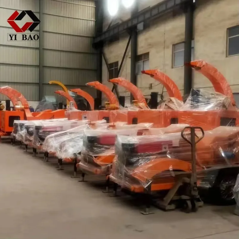 Customized Hot New Release 40HP Wood Chipper Shredder Hydraulic Feeding Mobile Wood Branch Spliter Self Powered Log Spliter Fore