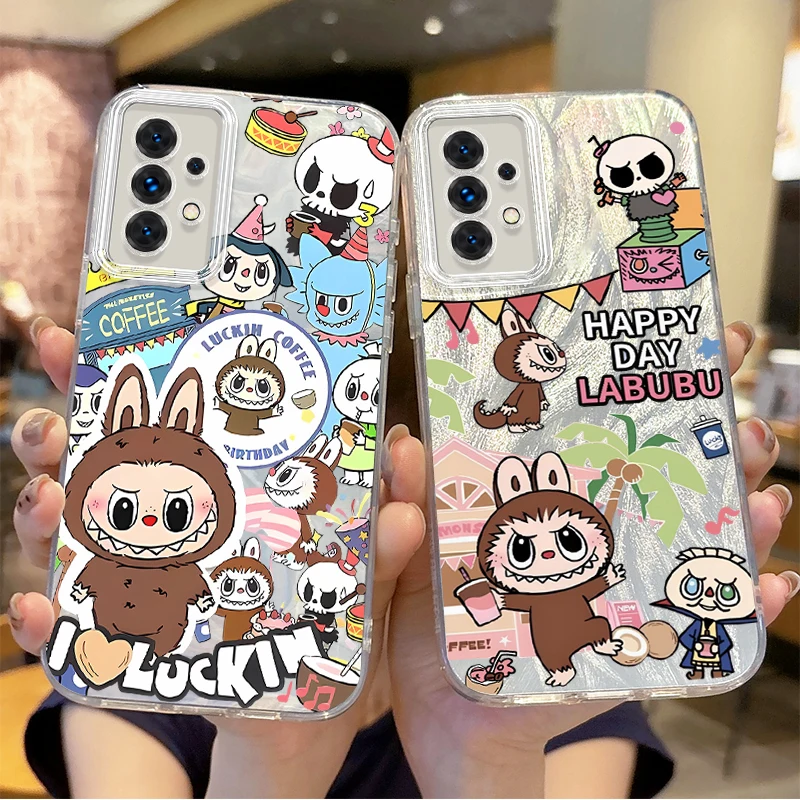 Cute Labubu Cartoon Phone Case for Samsung Galaxy A35 A34 A33 A32 A31 A30 A25 A24 A23 A22 A21 A20 A16 A15 A06 Hard Gradient Case