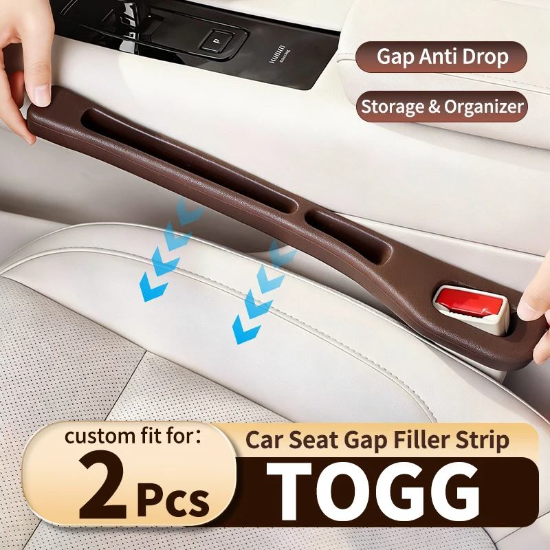 Auto Seat Leak Proof Strip For TOGG auto Car Seat Gap Seal Strip Interior Storage Holder For Phones And Keys .Plug & Play 2PCS