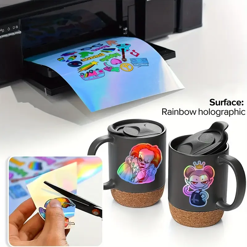 Adesivo stampabile a getto d'inchiostro impermeabile Carta laser con motivo a diamante autoadesivo per stampante a getto d'inchiostro Etichetta fai da te Decalcomania Scrapbook Craft