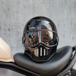 D'expériences de moto rétro DOT, casque intégral, coque en fibre violette, fibre de verre légère, style japonais, TT et COCASCOS