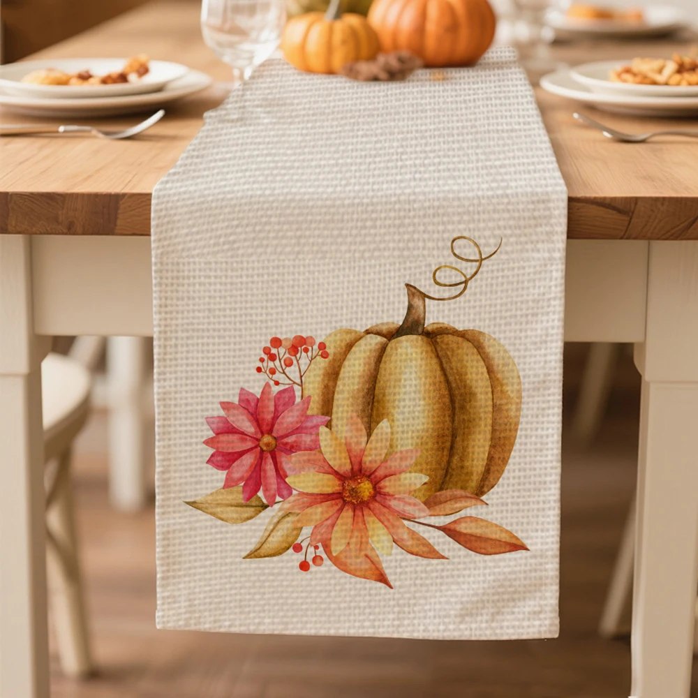 

autumn table runners for dining table decoration & accessories table runner for party Thanksgiving Harvest Festival tablecloth