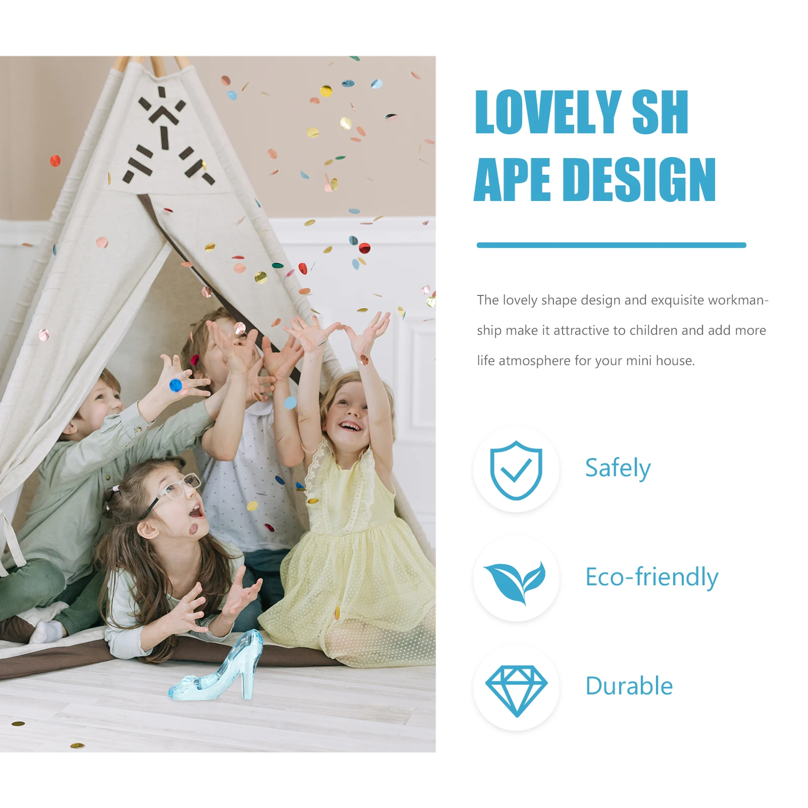 

Mini Princess Crystal Heels Acrylic High Heel Ornament Desktop Accessory Decorative Crystal Shoe Miniature Landscape