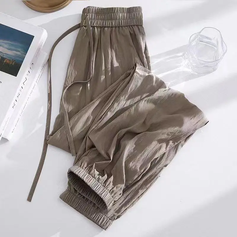 Quick-drying Pleated Pants for Men and Women The Same Korean Version of Loose Slimming Super Light Sunscreen Anti-mosquito Pants