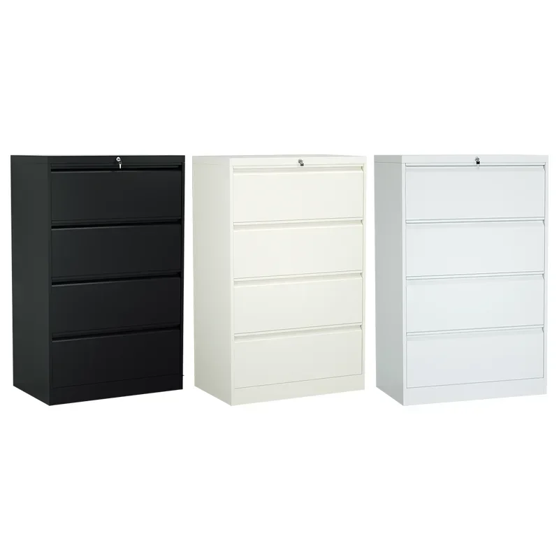 Slide 4 Drawer File Locker Home Living Room Wide Metal Locker with Gooseneck Handle