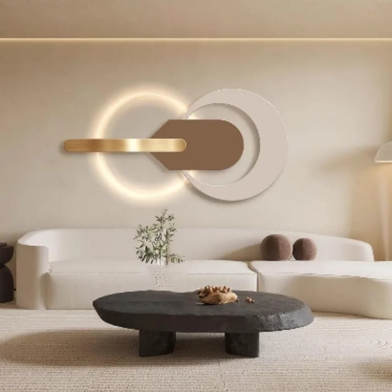 Minimalist Living Room Sofa Background Wall Hanging Picture Advanced Sense LED Light Luxury Modern