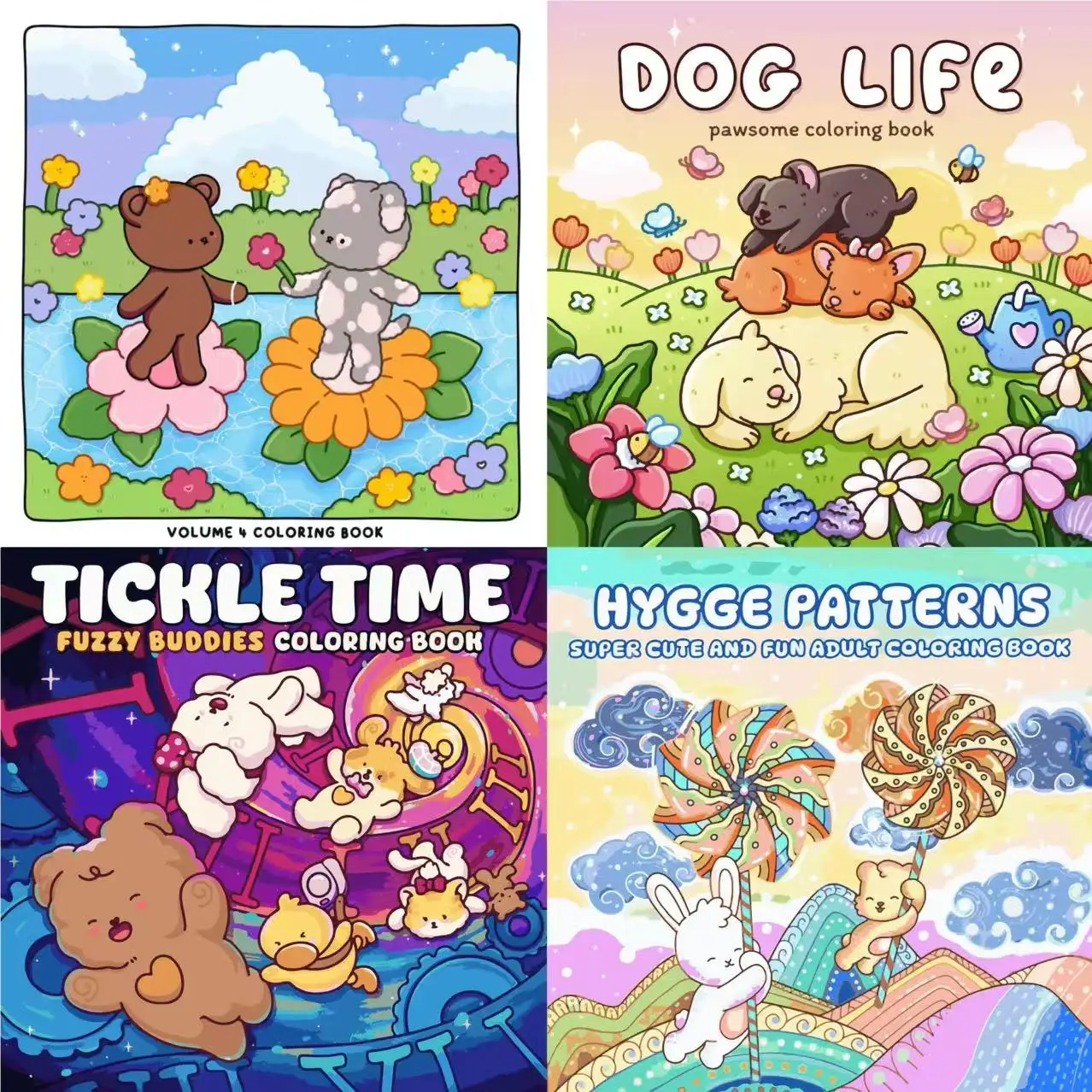 

Adult Coloring Book Set Adorable Pet - Themed Designs, Easy Relaxing Coloring for Parent - Child Bonding at Home
