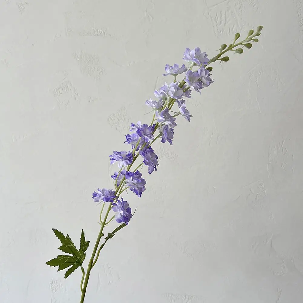 Artificial Flowers Korean Style Floral Decor Larkspur Artificial Delphinium Flowers with Bendable Stems Rustic Floor Vase Decor