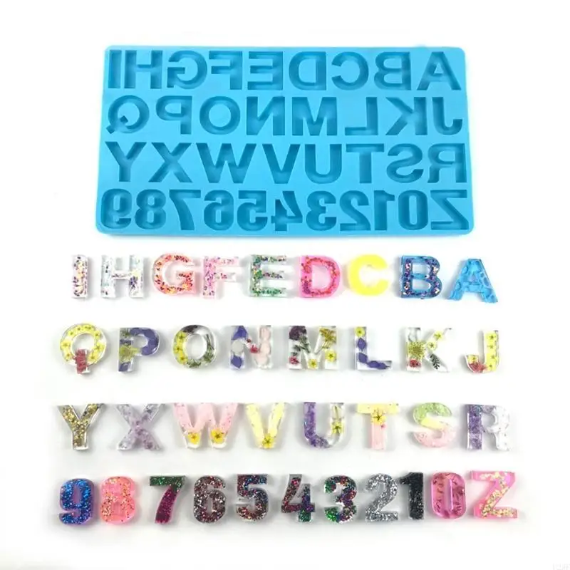   Handmade Necklace Earrings UV Resin Mold English Letters Numbers Pendants Mould