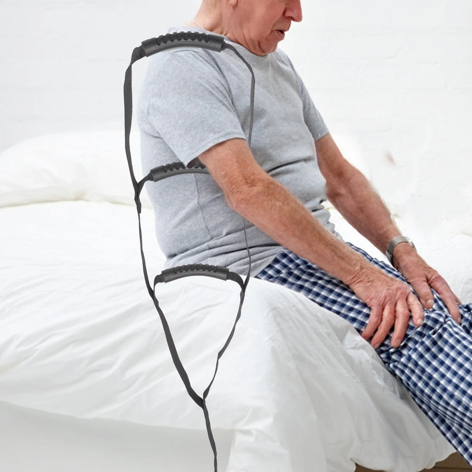 

Adjustable Bed Ladder Assist Pull Support Strap for Disabled People Supplies Black Easy Install Remove Travel Home Use Premium