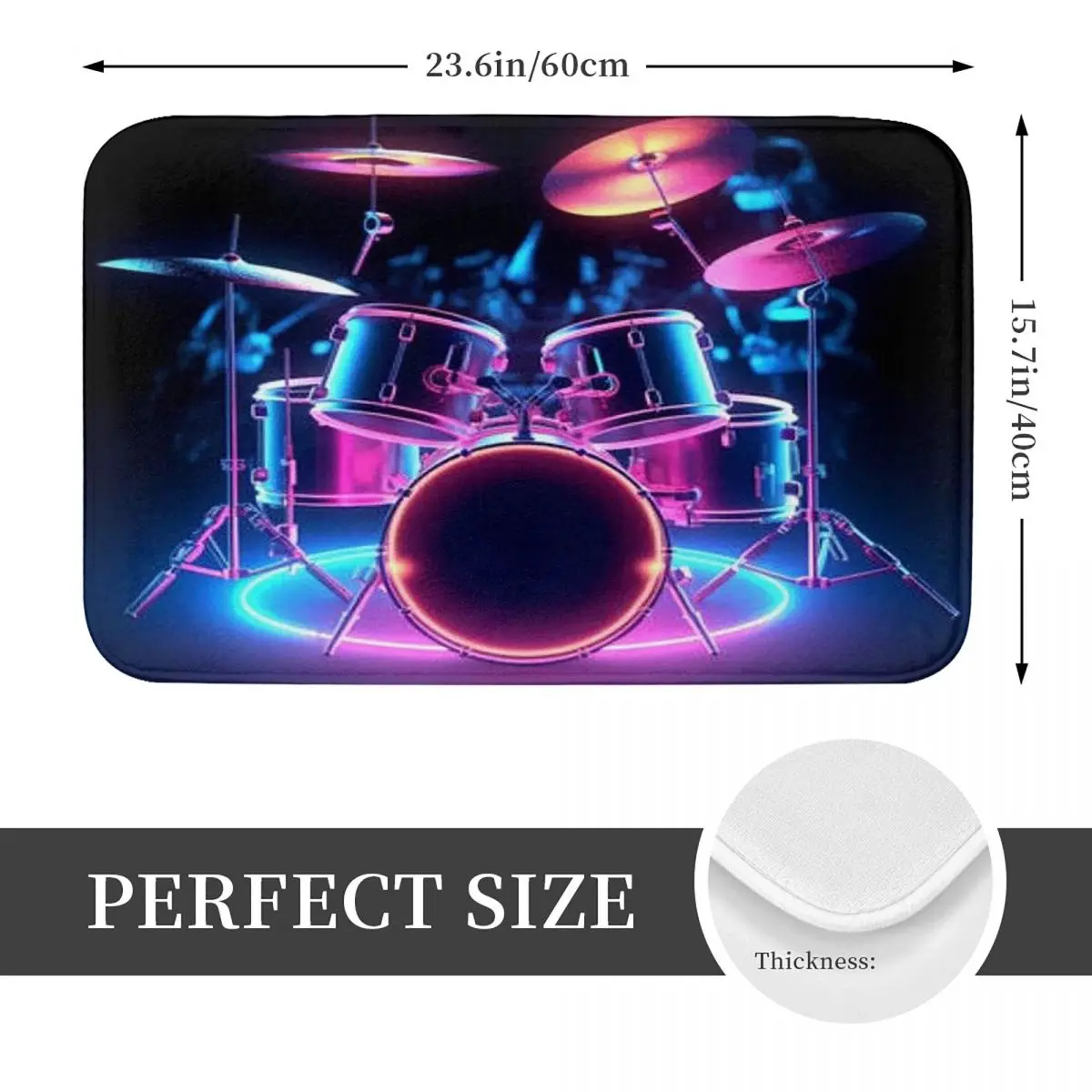 Shelf Drum Electronic Drum Anti-slip Doormat Floor Mat Absorbent Mat Carpet Rug for Kitchen Entrance Home Living room Footpad