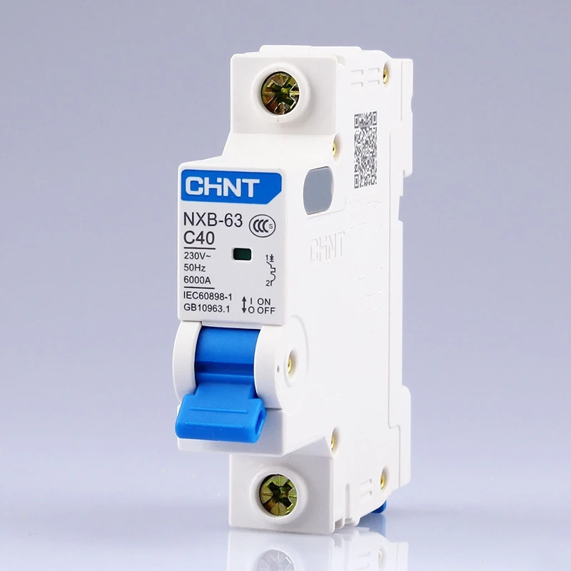 CHINT NXB-63 1P AC 230/400V Miniature Circuit Breaker C 6A 10A 16A 20A 25A 32A 40 63A 80 100 125 Cable Sleeves  DZ47 TYPE C