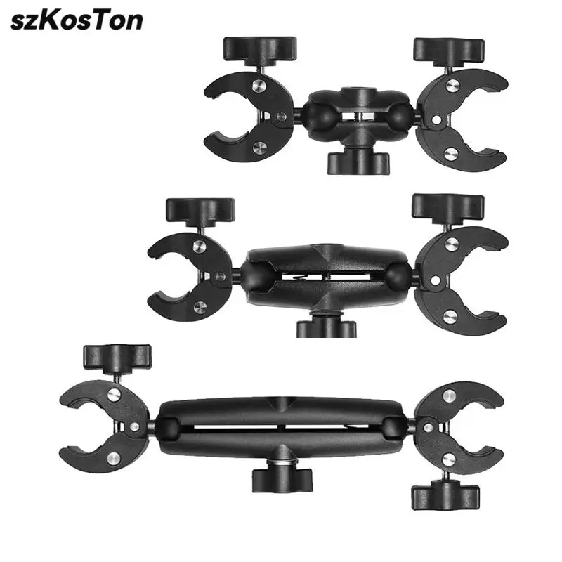 Ballhead Double for Head Clamp Kit Motorcycle for Head Clip Action Camera Bracket for Gopro 13 12 11 10 9 Insta360 X4 Accessory