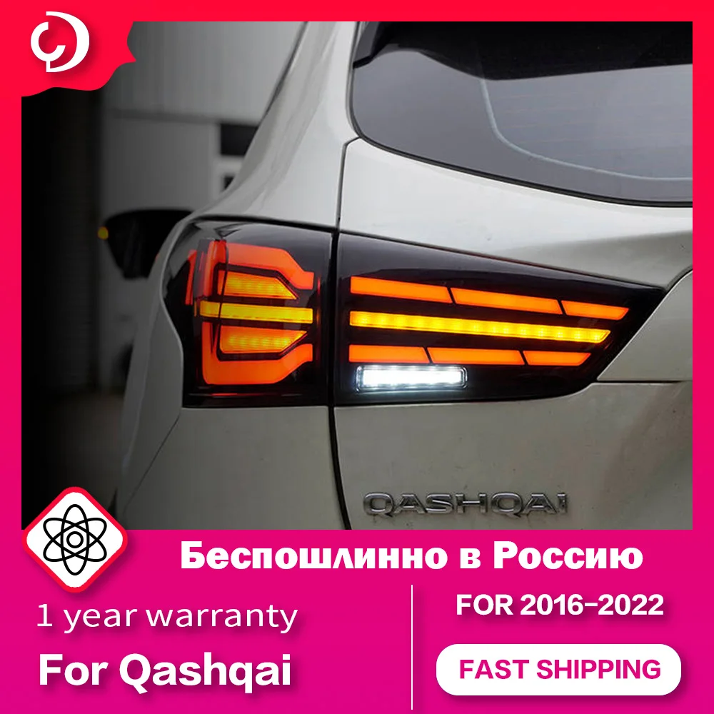 AKD Car Styling Taillights for Nissan Qashqai 2016-2022 LED Taillights Running Turn Signal Rear Reverse Brake Light Accessories