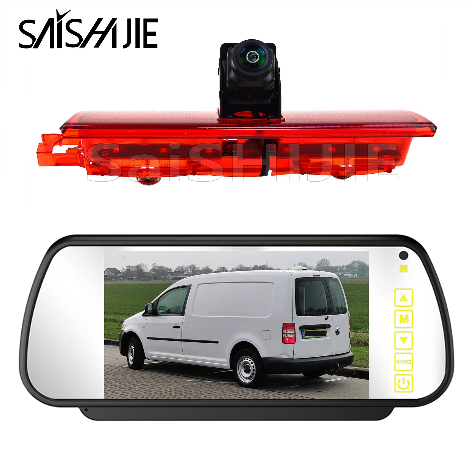 

3rd Brake Light Rear View Backup Camera with 7" Mirror Monitor Kit for Volkswagen VW Caddy (2003-2015) Car Reversing Camera