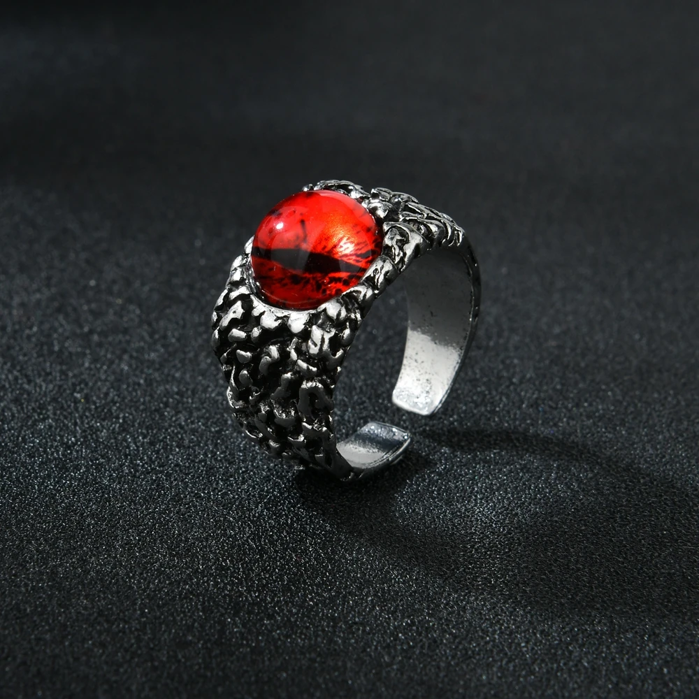 Retro Gothic Rings For Men Women Skull/Dragon/ Frog/Red Crystal/Crown/Vampire Open Size Punk Ring Wedding Jewelry Wholesale