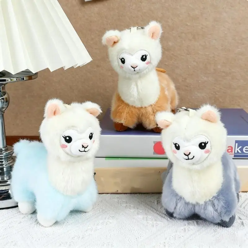 Cute Mini Alpaca Plush Keychain Skin-Friendly Soft Fluffy Pendant Backpack Hanger for Kids Party Favor Gifts
