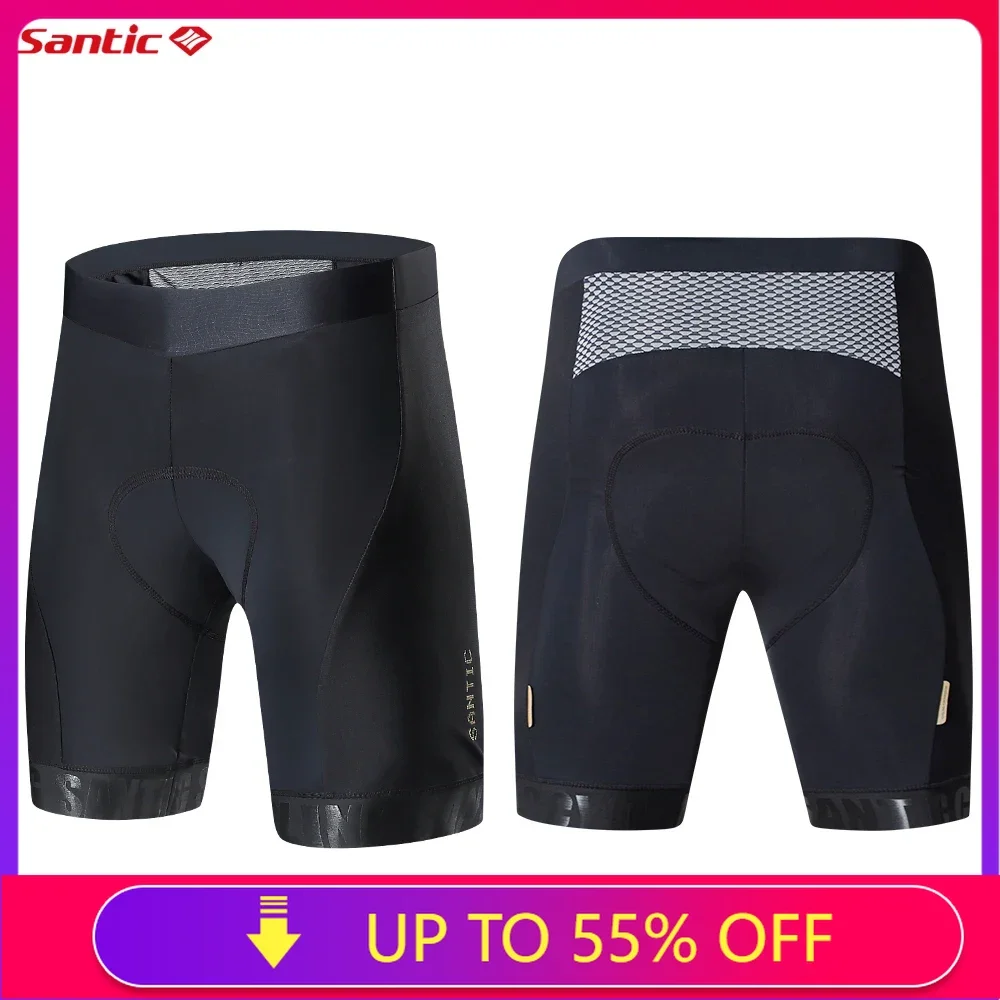 Santic Men Cycling Shorts Breathable Quick Dry MTB Road Bike Shorts Anti-slip 4-5 Hours Ride Italian Import Padded M8C050107