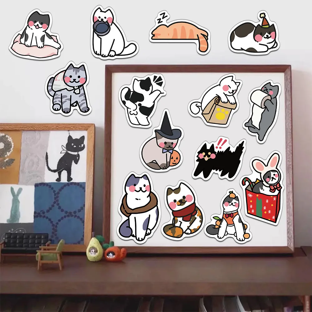 50PCS Creative Cat Cute Cartoon Stickers Decorative Skateboard Notebook Phone Case DIY Personalized Waterproof Stickers