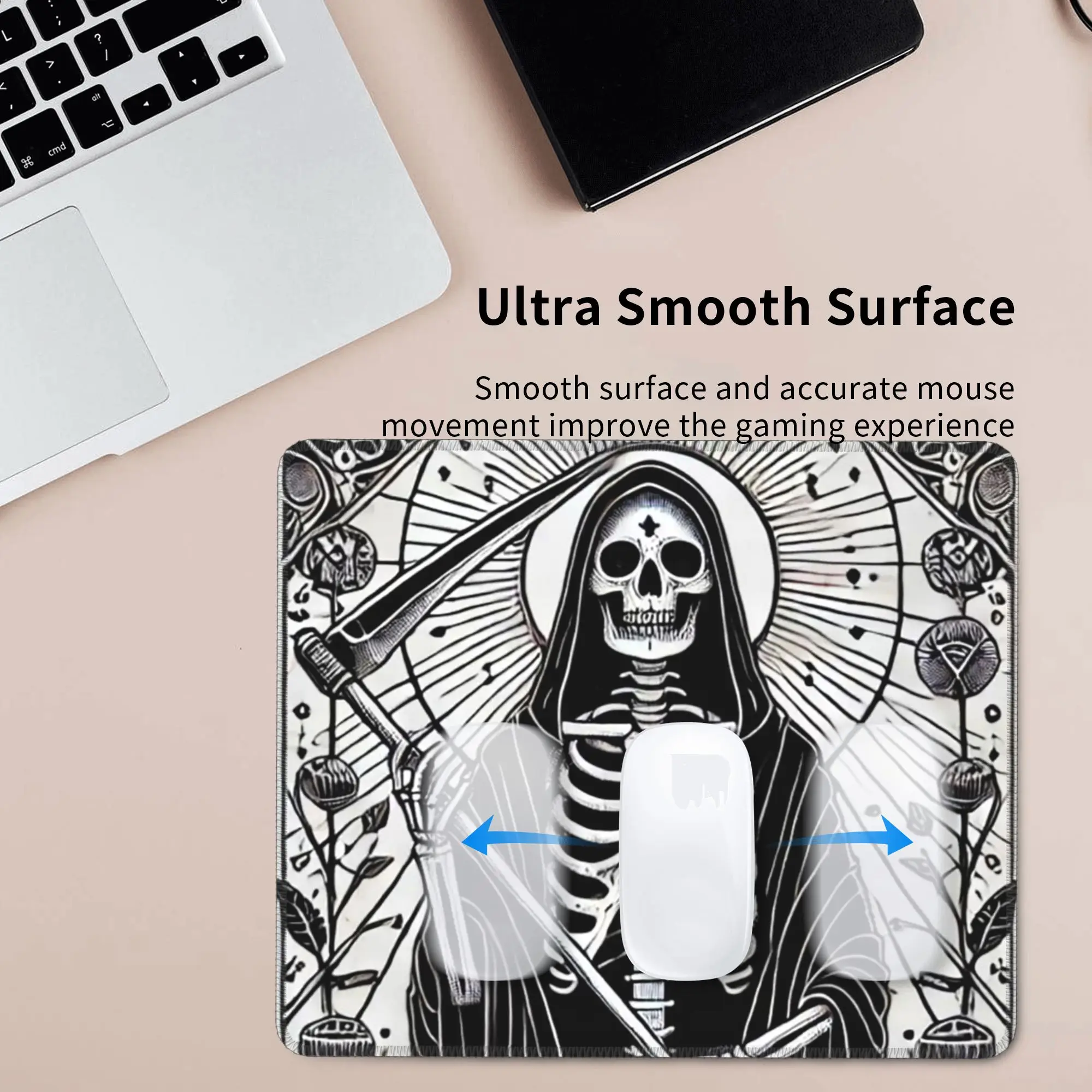Death Tarot Card Halloween Skull Reaper Mouse Pad Computer Keyboard Mouse Mat Gaming PC Laptop Desk Mat Accessories Table Mats