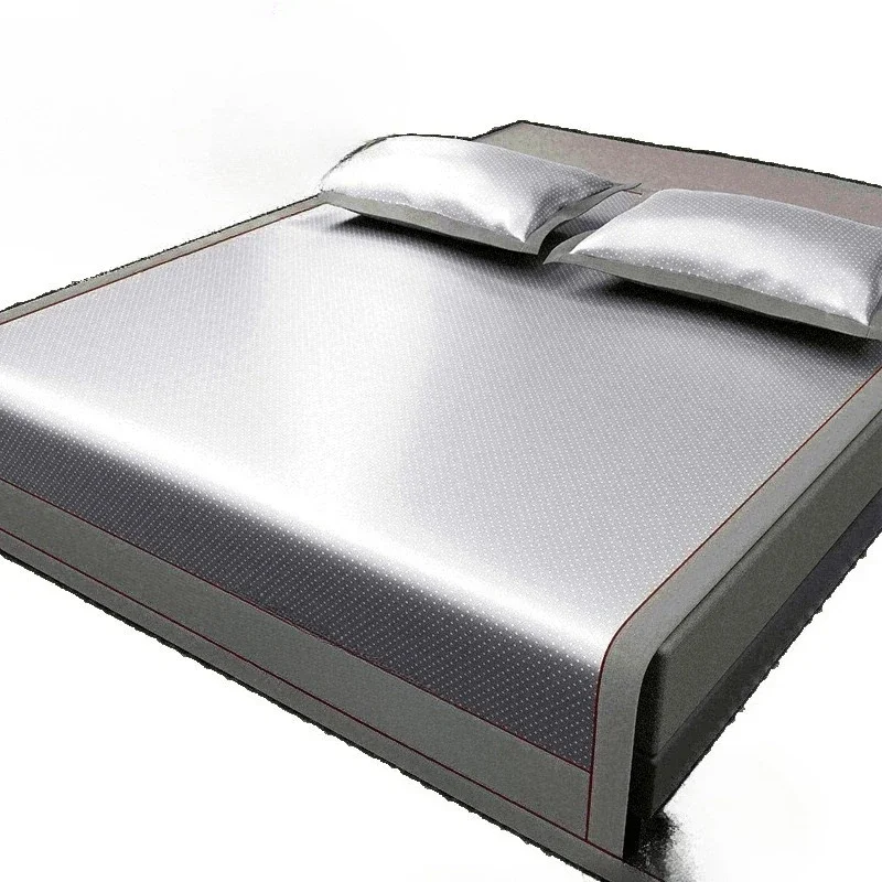 

New high-grade antibacterial ice silk mat three-piece set, machine-washable bed hat model in summer