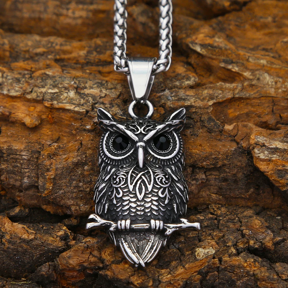 Vintage Small Size Nordic Animal Necklaces Stainless Steel Viking Owl Men Pendant Celtic Knot Amulet Jewelry Gift Dropshipping