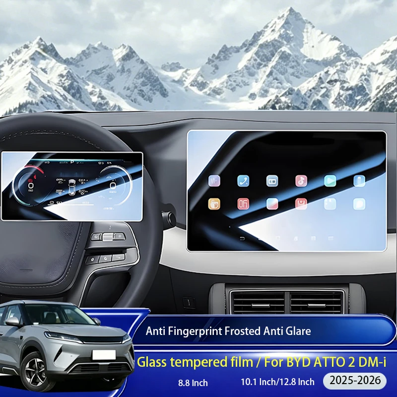 Fit for BYD ATTO 2 DM-i 2025-2026 Auto Parts Matte Tempered Glass Anti Scratch GPS Navigation Screen Protective Film Kit