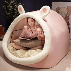 Matelas en peluche accent chaud et confortable, dessin animé créatif, filles paresseuses pour aider à la maison