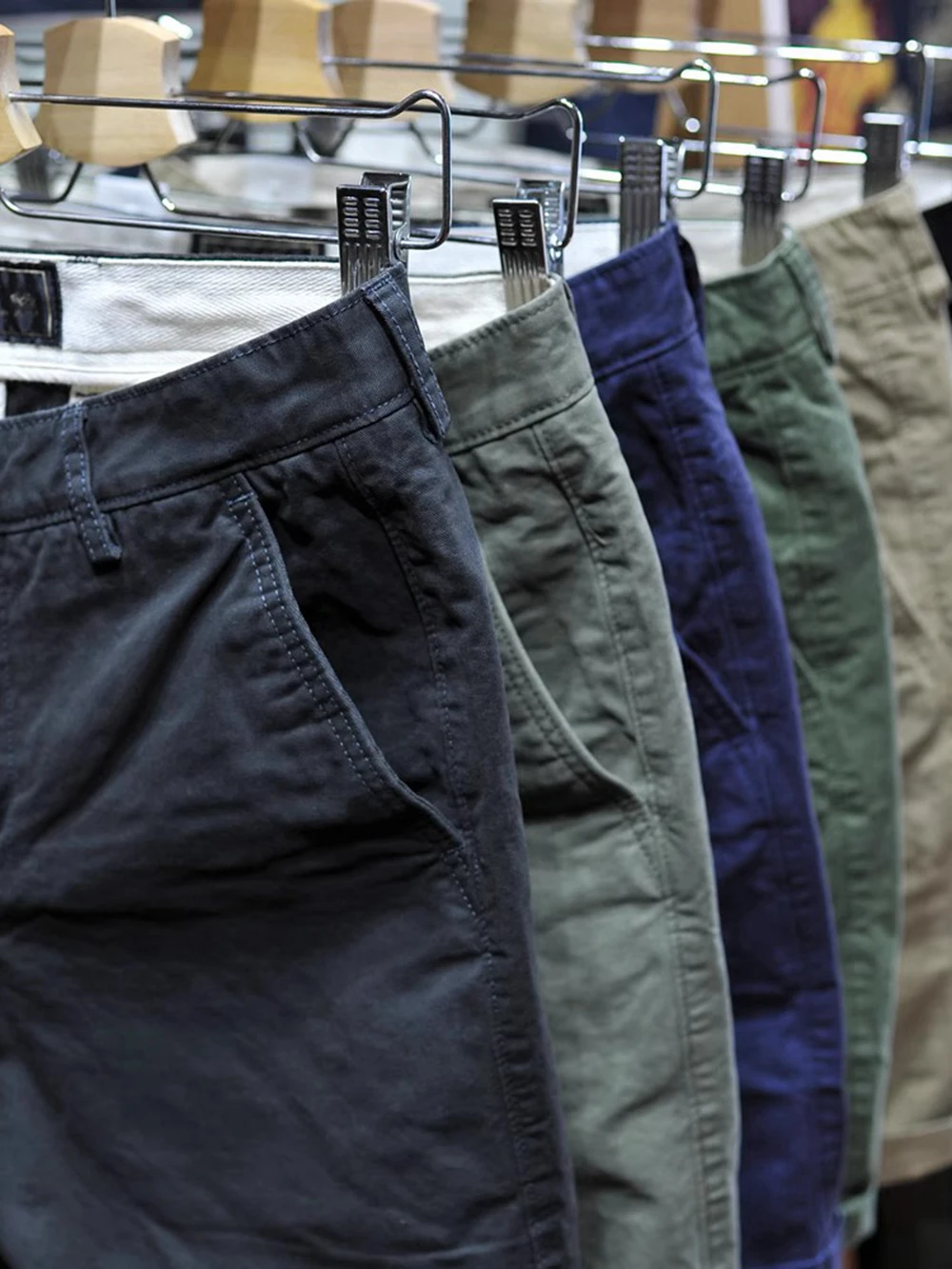 

Heavyweight Khaki Twill Chino orts Pure Cotton Slim Straight Japanese Retro Wa Casual Five Inch Workwear orts