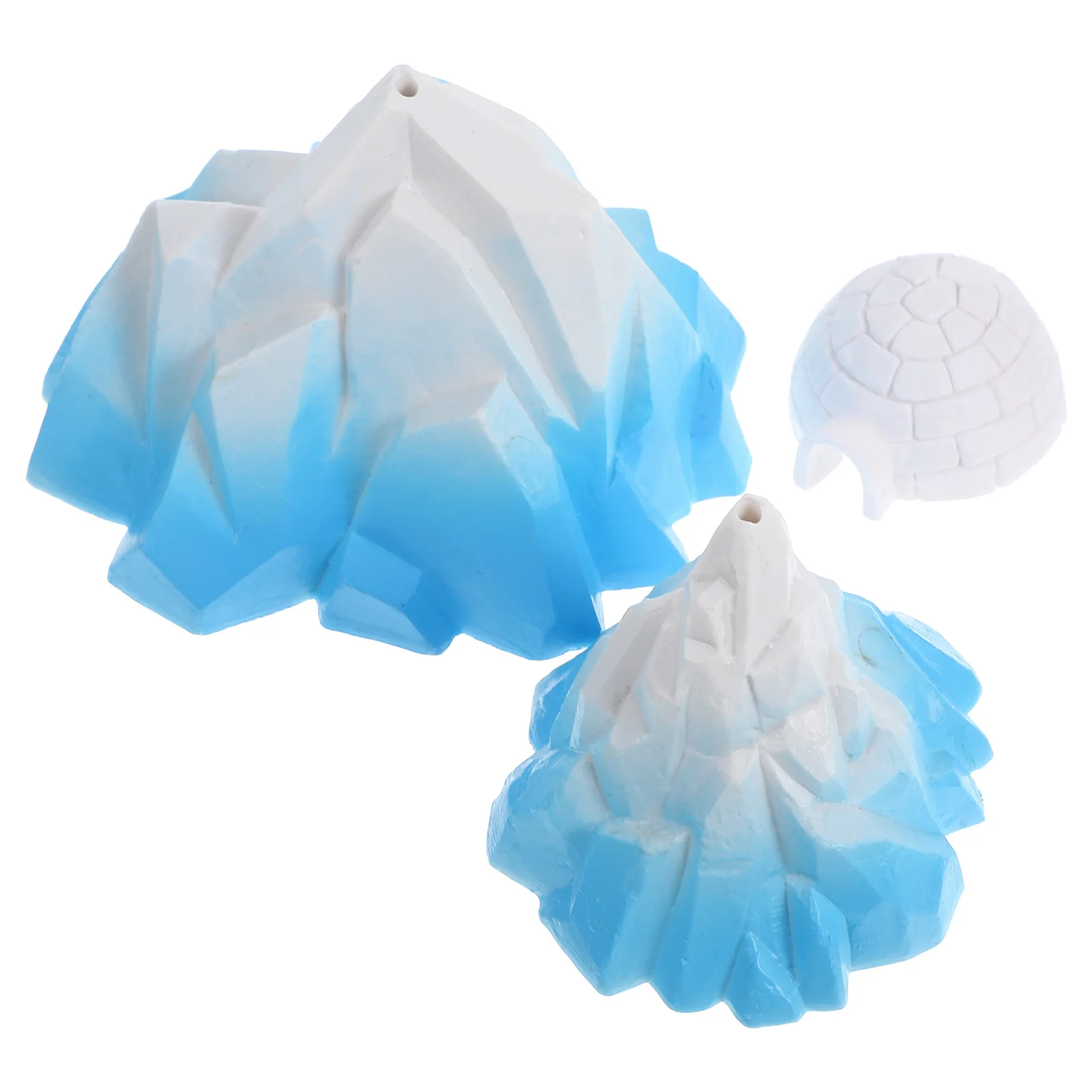 

3Pcs Mini Arctic Iceberg Decor Lifelike Glacier Igloo Details for Fish Tank Sand Table Garden Winter Display Home Office