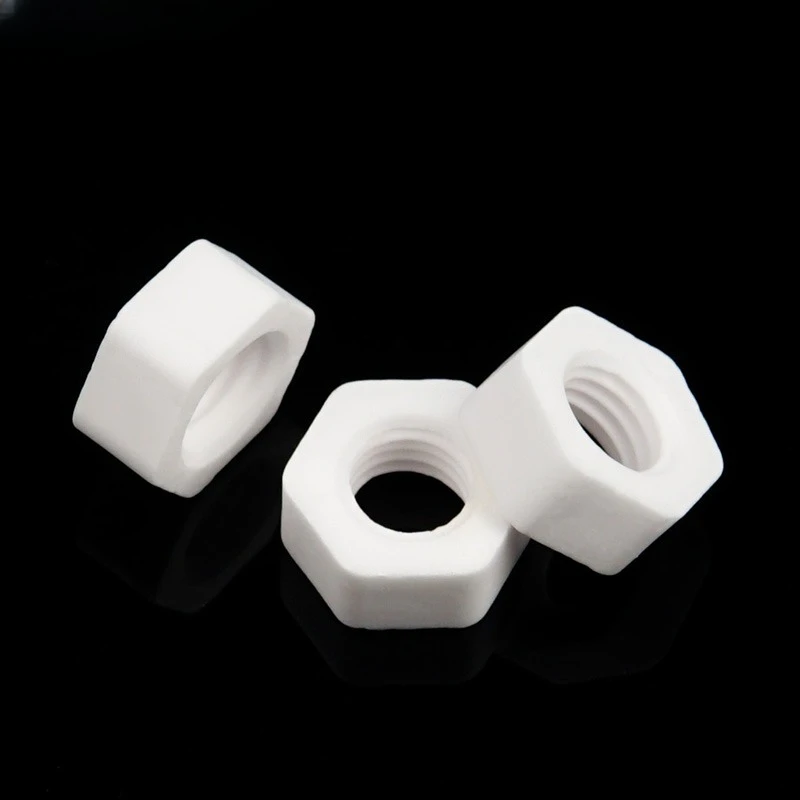 5pcs Alumina Ceramic Hex Nut M2-M16 High Temp Corrosion Resistant Thermal Insulation 2