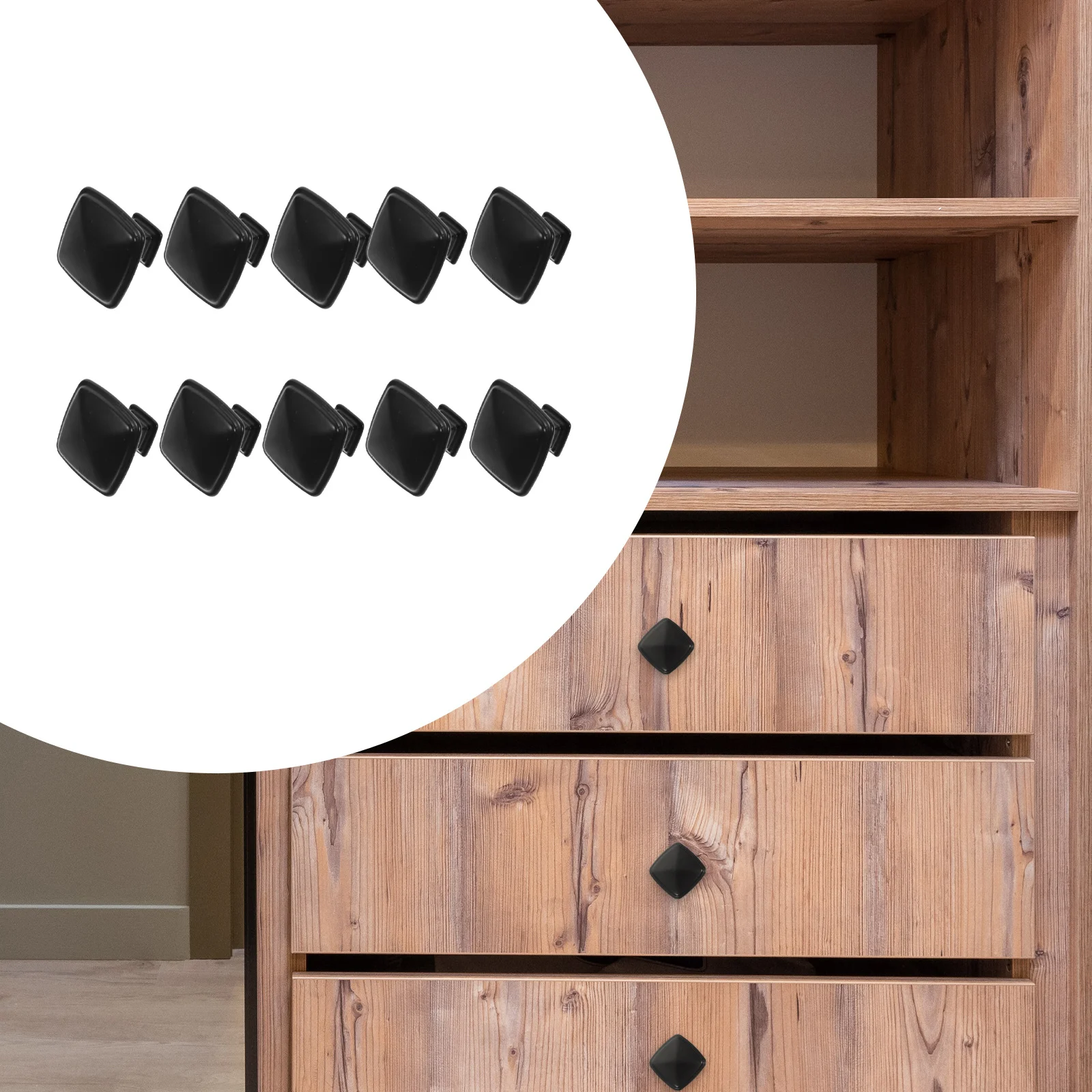 

10Pcs Aluminum Alloy Black Door Handles Smooth Surface Leaf Style Pull Handles for Kitchen Cabinet Drawer Wardrobe Replacement