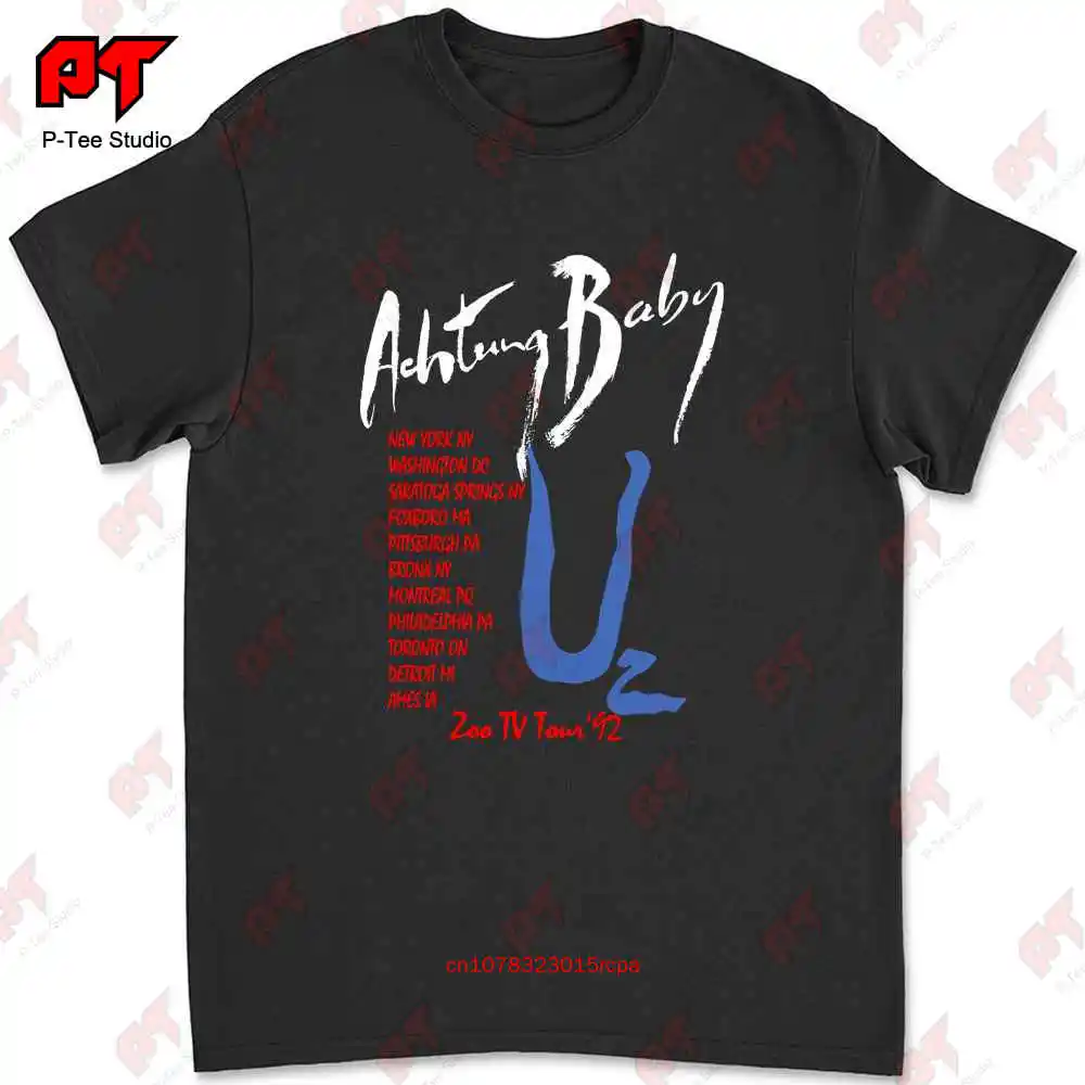 U2 Zoo Baby Achtung Tour 92 Tv Vintage T Shirt Concert Style Stitch Print S 3Xl R2C1