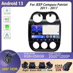 Car Android 13 For JEEP Compass Patriot 2011 - 2017 Auto Radio Multimedia Player GPS Navigation Carplay Stereo 4G BT No 2din DVD