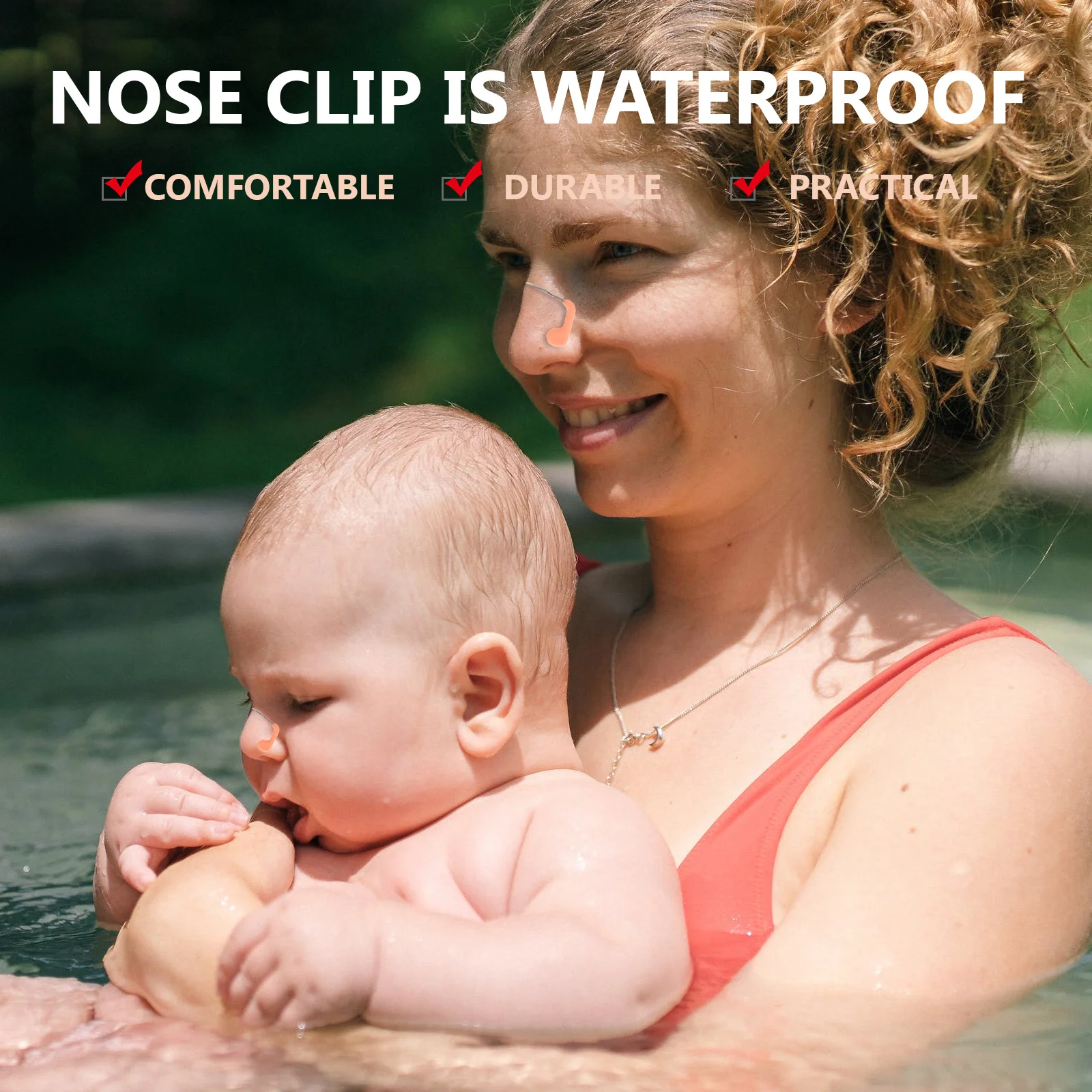 مشبك أنف للسباحة مبتكر مقاوم للماء وقابل لإعادة الاستخدام ومضاد للاختناق للمبتدئين في حمام السباحة والغوص