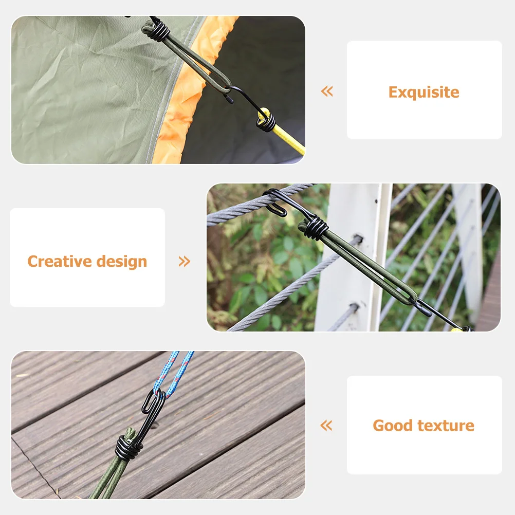 

4 Pcs Tent Outdoor Camping Mountaineering Buckle Elastic Band Fastening Rope Tensioner