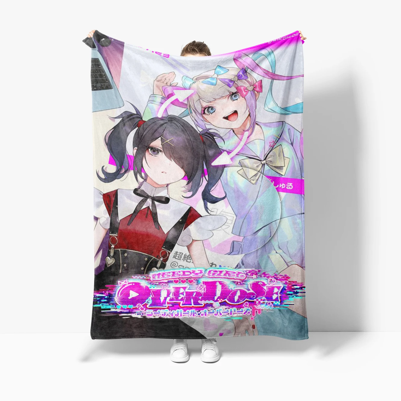 Anime Gaming N-Needy Girl Hippie Soft Flannel Blanket For Sofa Bedroom Bed Home Office Nap Outdoor Leisure Home Decor