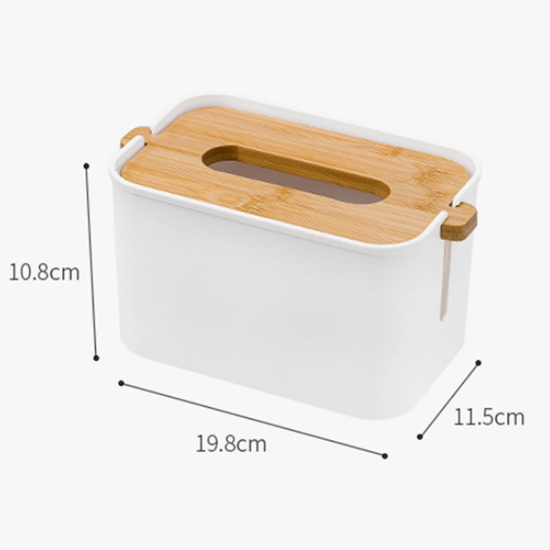 Home Küche Holz Kunststoff Tissue Box Desktop Tissue Box Haushalt Bambus Deckel Heben Tissue Box