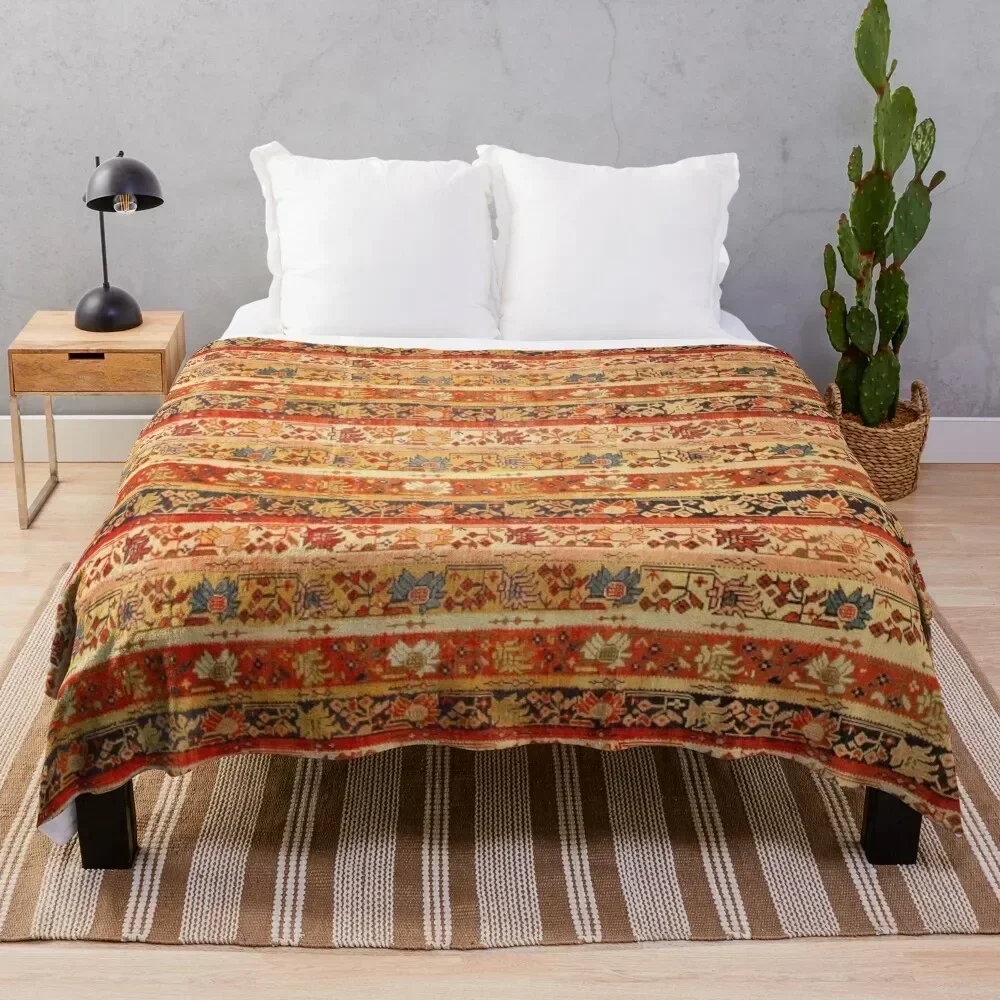 

Antique Turkish Oushak Rug Print Throw Blanket Bed Fashionable Summer Beddings Summer Blankets