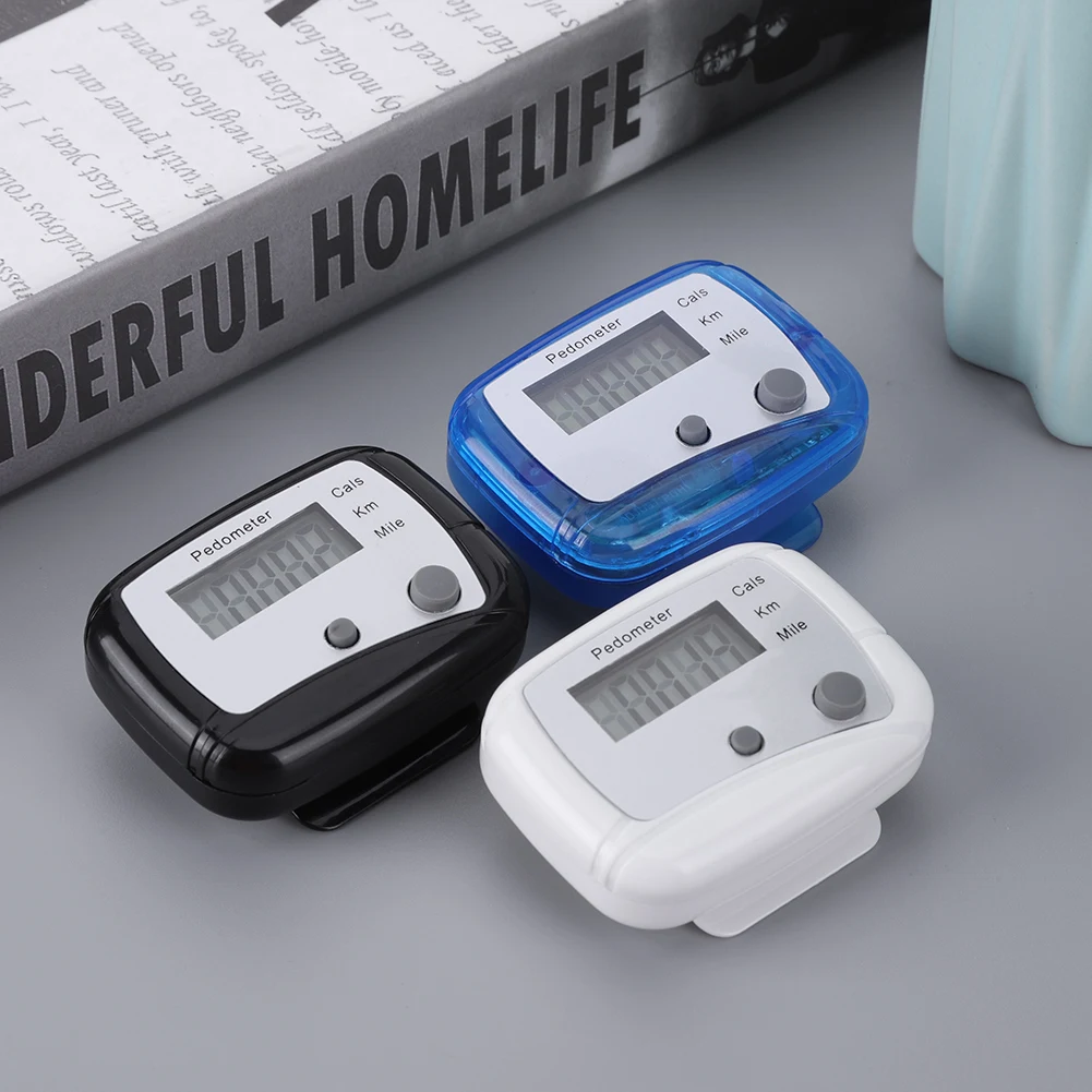 Walking Pedometer Clip  Step Counter Mile Kilometer Calorie Calculation Electronic Pedometer Step 0-99999 for Outdoor Sports