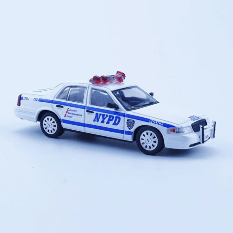 596 1:64 Scale Ford CV Victoria Crown New York Police Simulation Alloy Car Model Collection Display Decration Souvenir Gift Toy