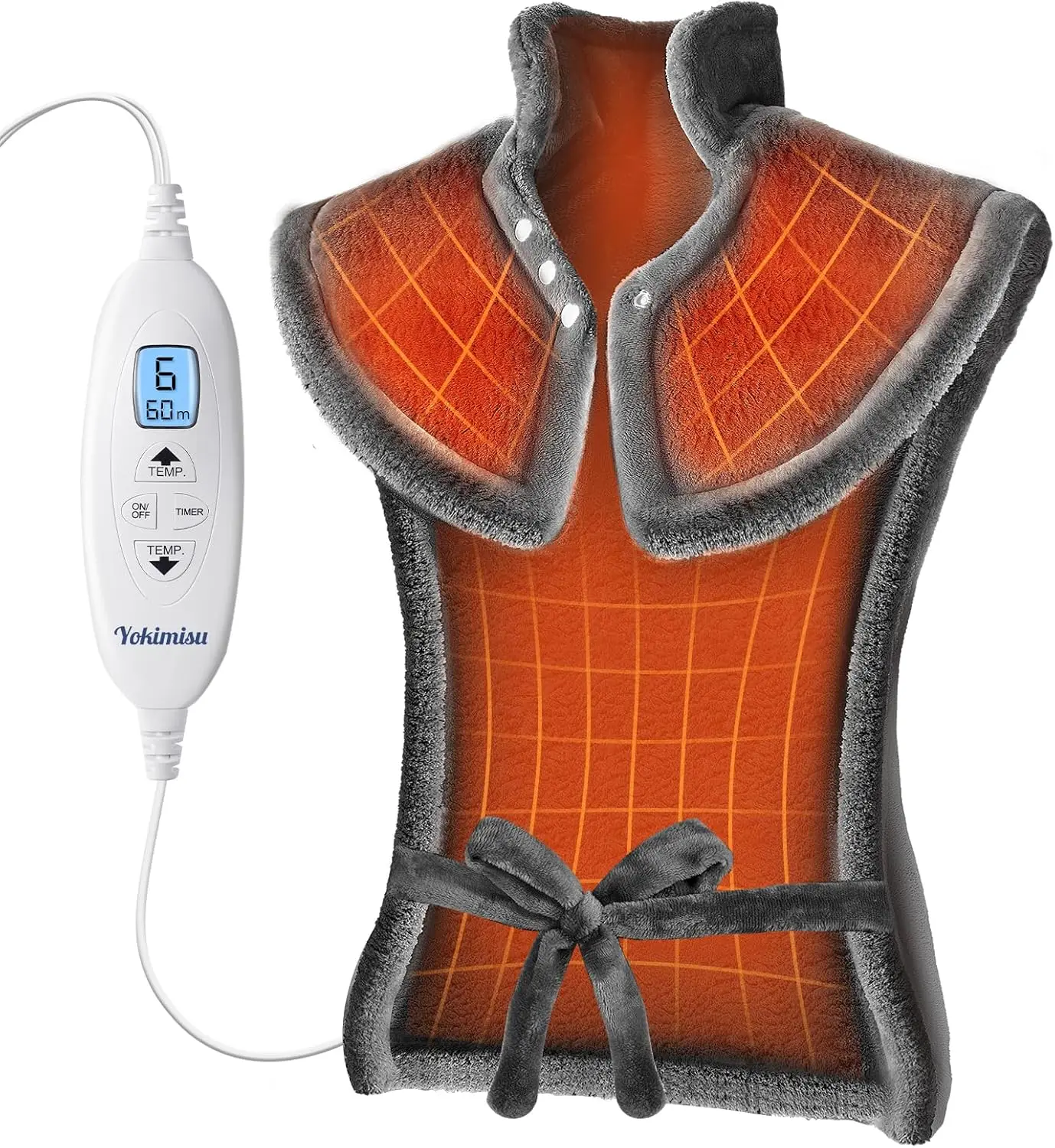 

Большая электрическая грелка для шеи, плеч и спины - быстрый нагрев, сертифицирована ETL, вес 2,5 фунта - подарок для женщин и мужчин