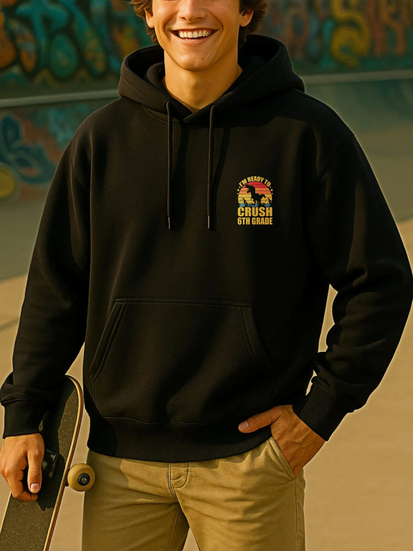 هوديي جرافيك للرجال، طراز قديم، مبطن بالصوف، طباعة حروف وكرتونية، للمراهقين، للارتداء اليومي #3