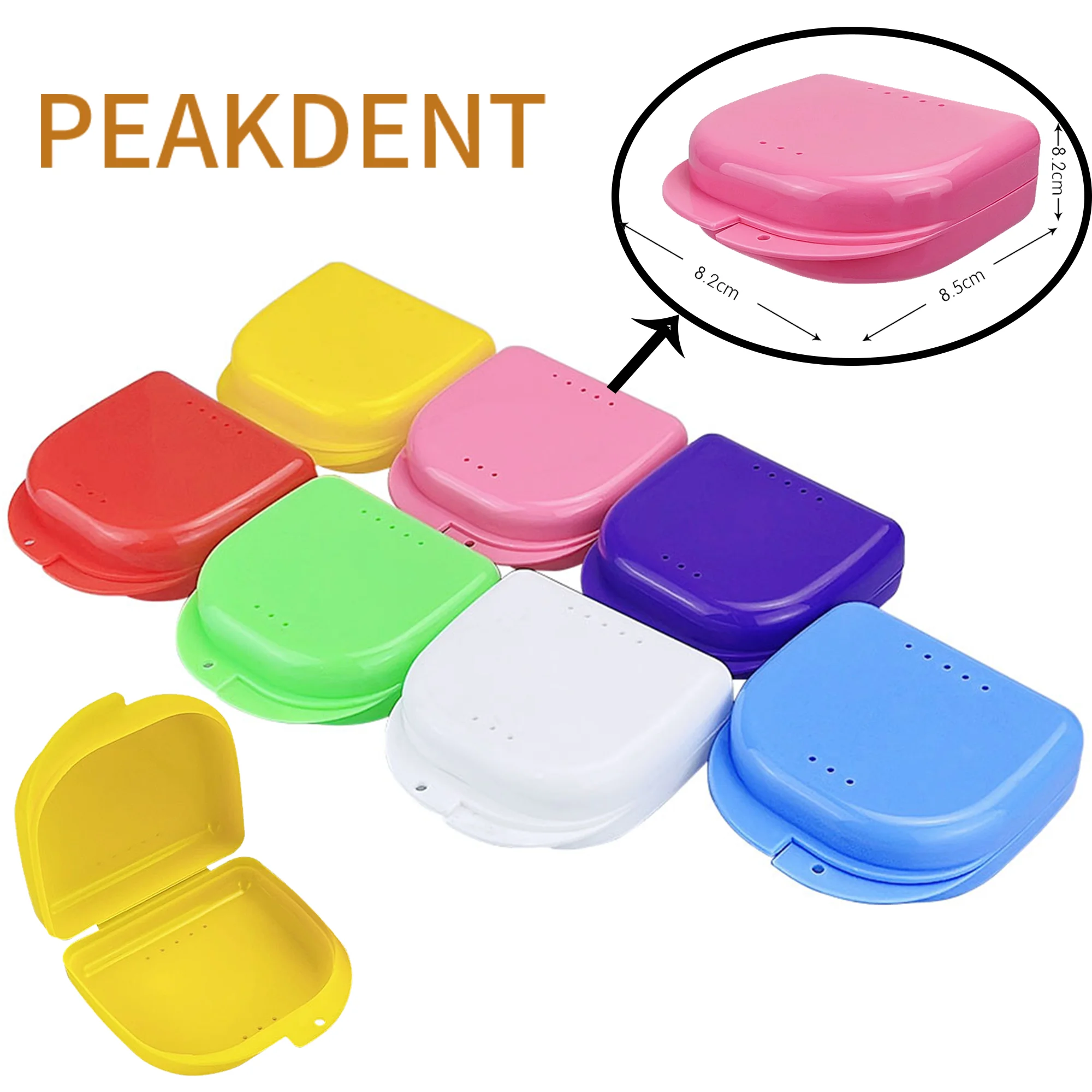 10pcs Denture Box Tray Case Dental Orthodontic Retainer Color tray Storage Box Air Vent Holes Dental Teeth Retainer Box